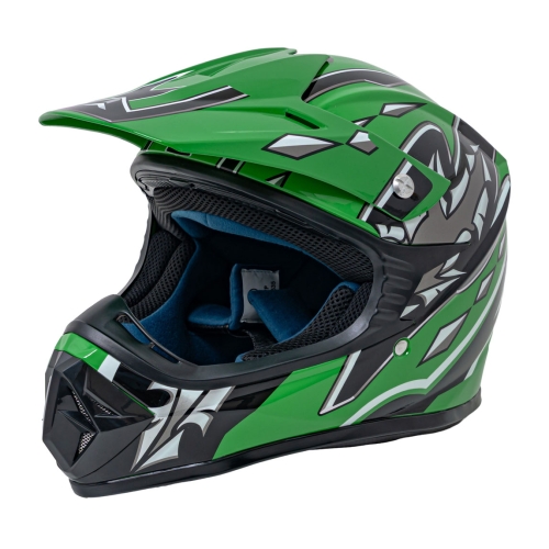 Kask Motocyklowy dla dzieci Enduro Zielony M